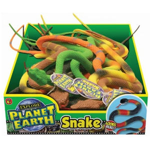 15" Yellow, Orange and Black Planet Earth Plastic Snake - Buy Fake Snakes